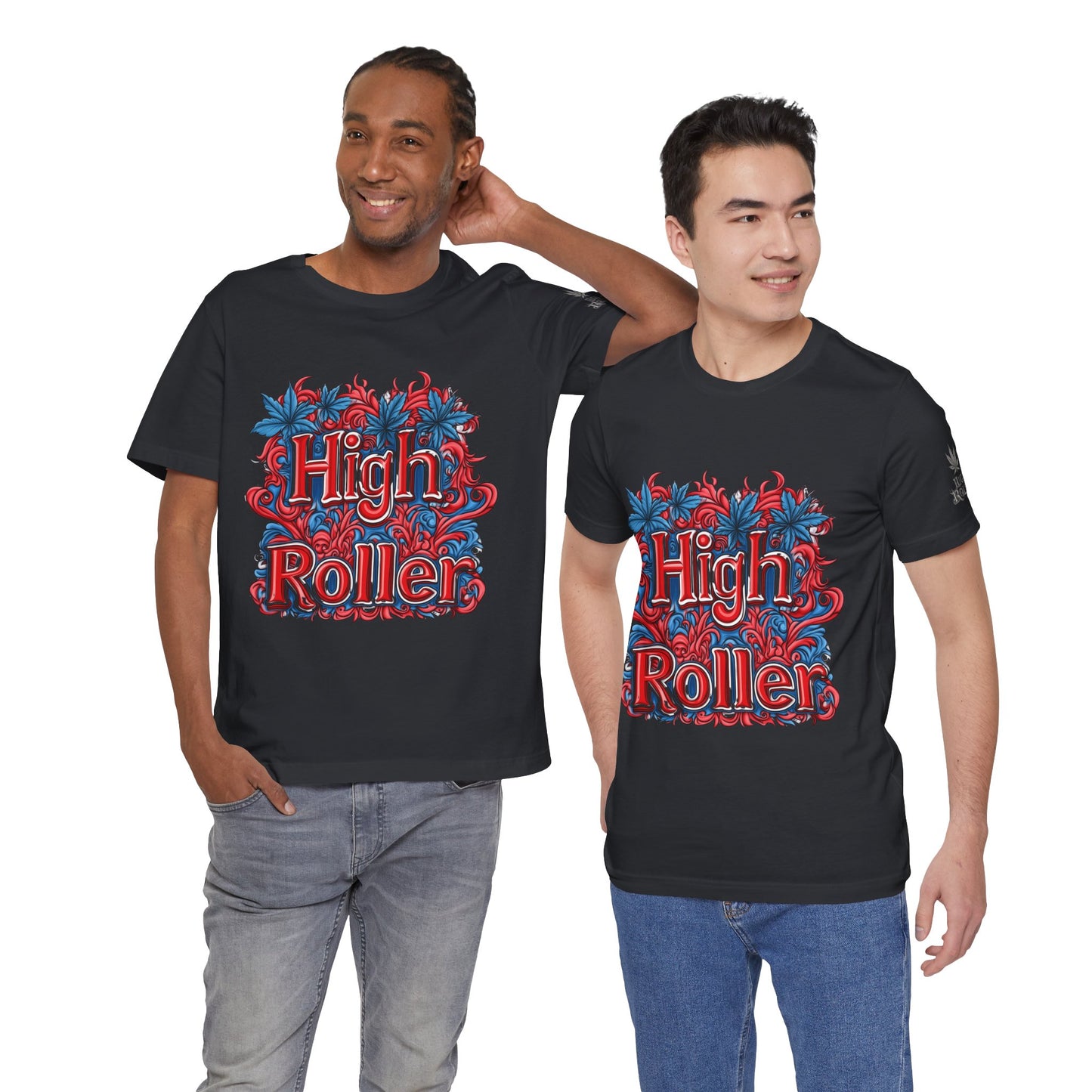 High Roller Ornate Logo Tee - Cannabis Typography Art Design | High Roller