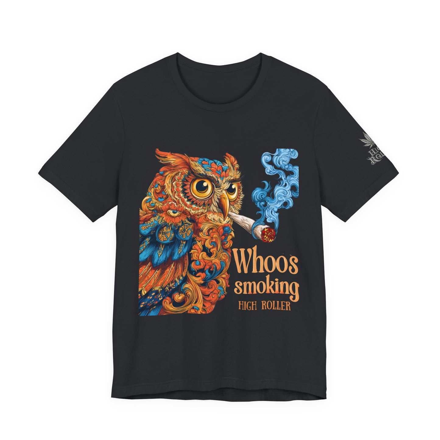 Whoos Smoking Owl Tee - Wise Cannabis Art Design | High Roller