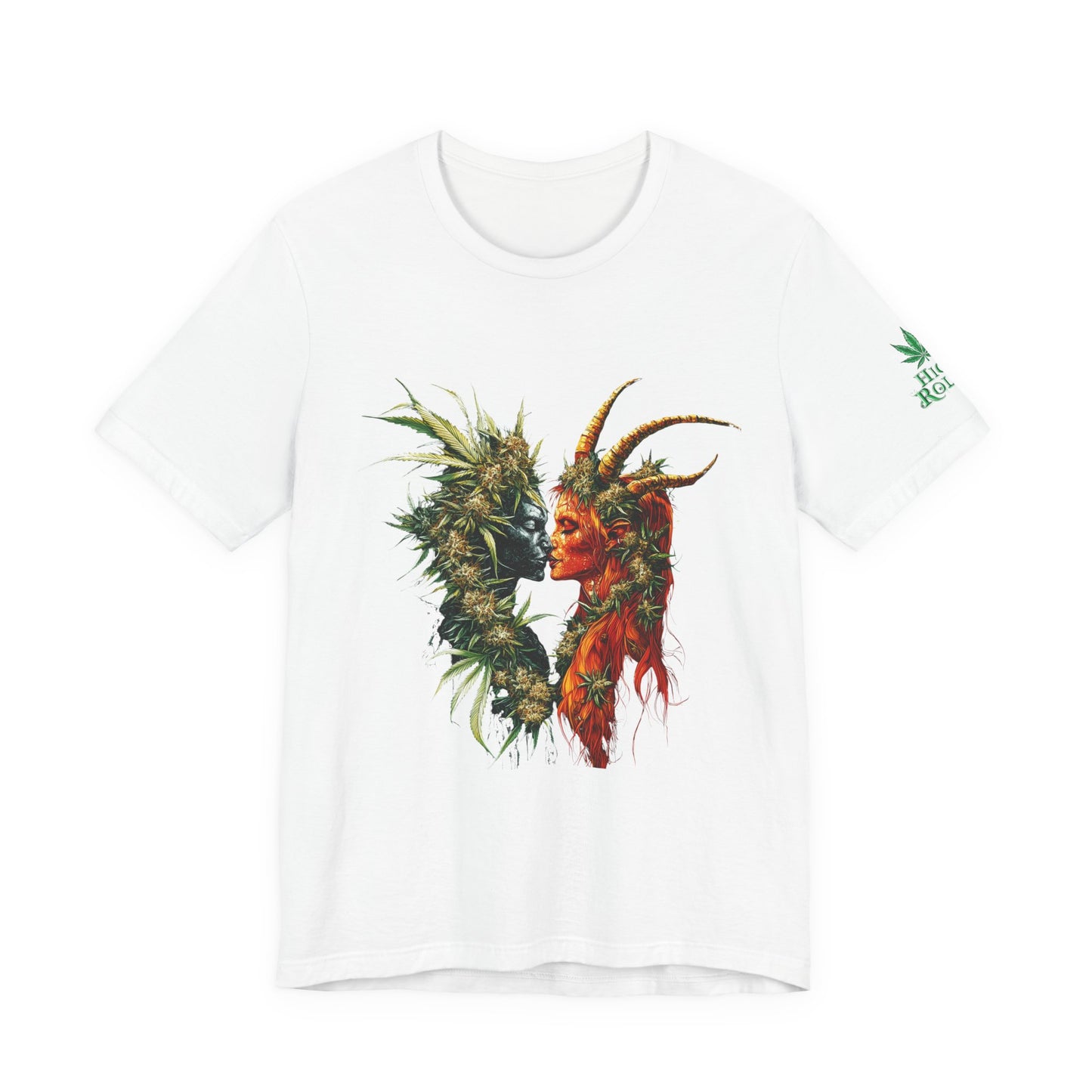 Cannabis Art Dual Face T-Shirt - Premium Unisex Cotton Tee