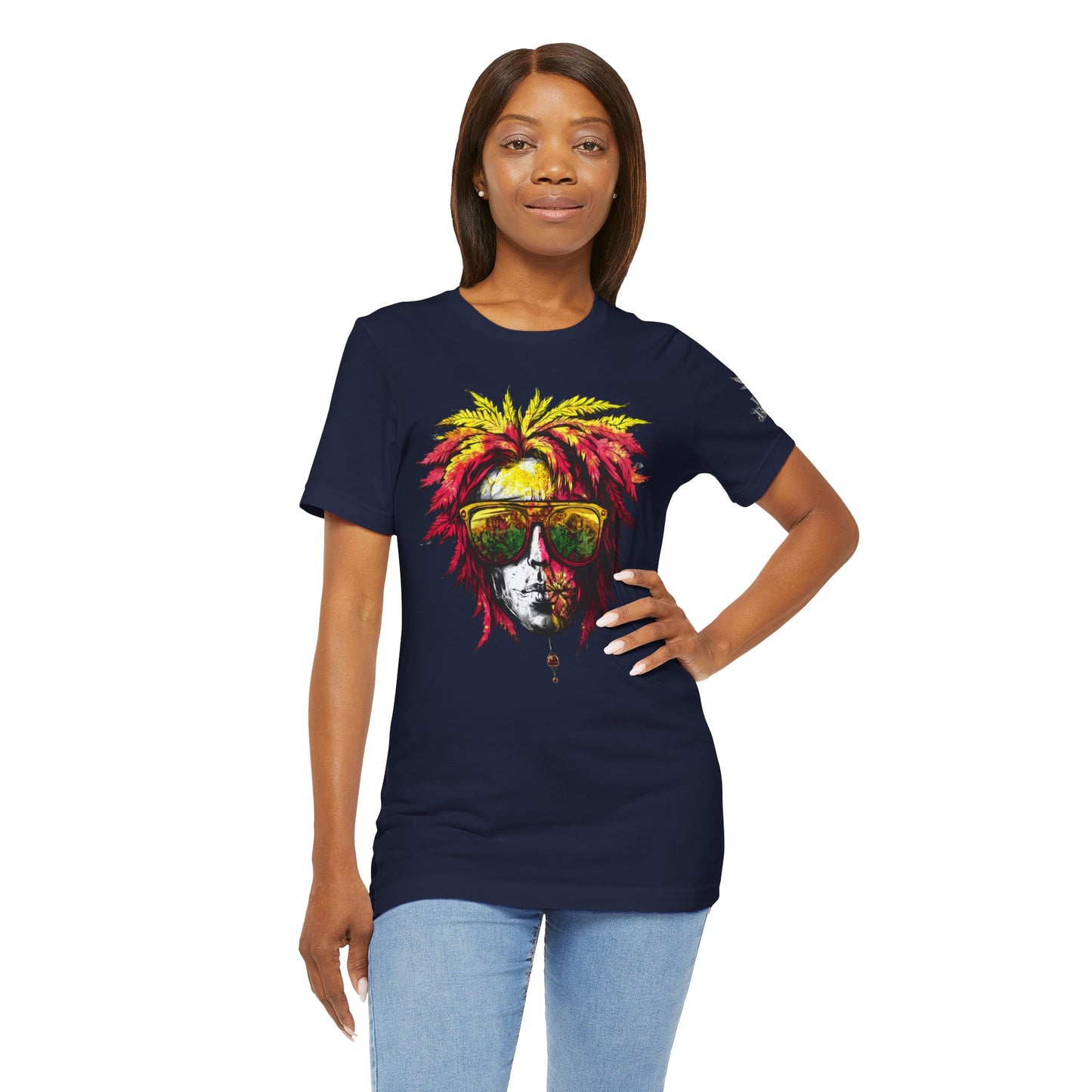 Rasta Cannabis Portrait Tee - Reggae Culture Art Design | High Roller