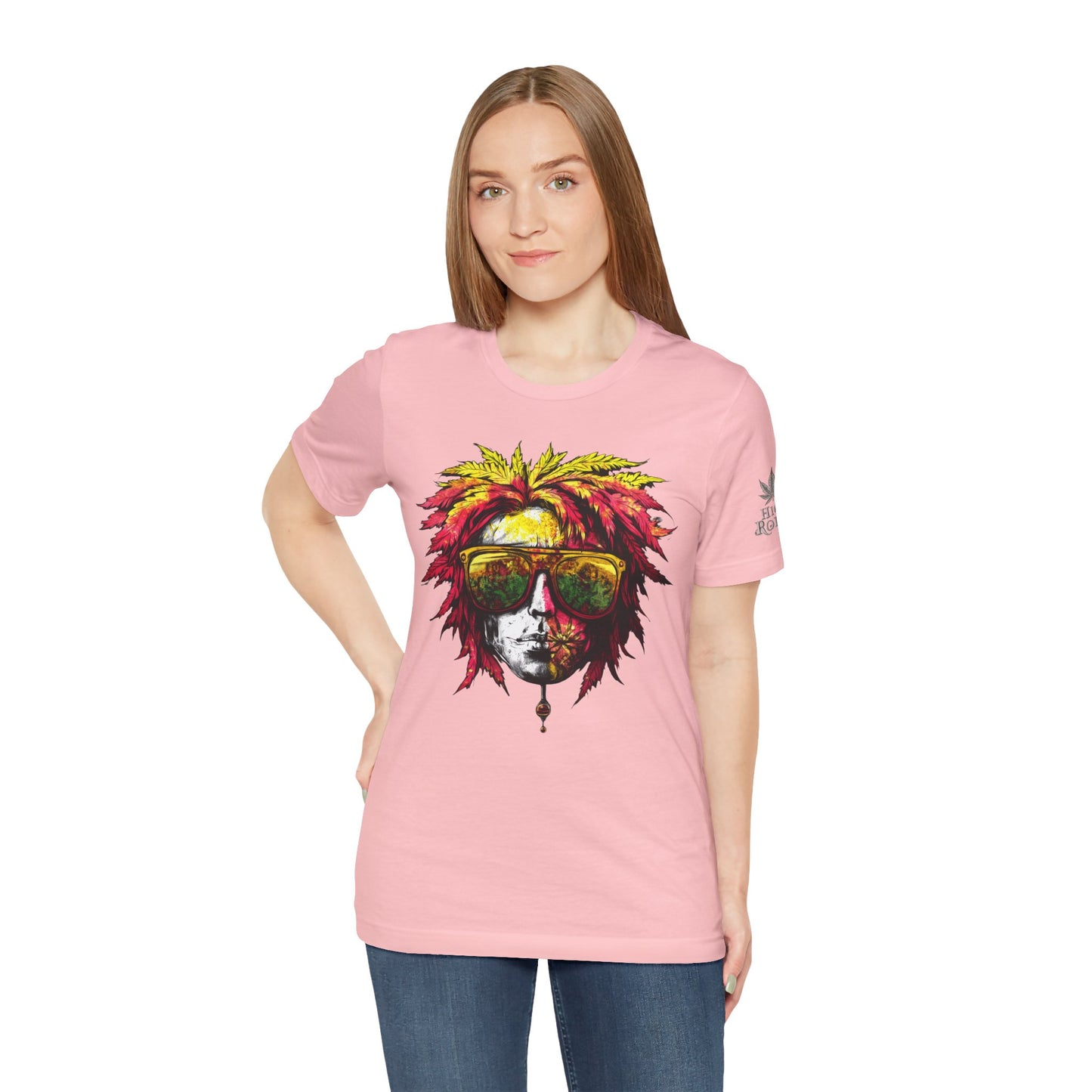 Rasta Cannabis Portrait Tee - Reggae Culture Art Design | High Roller