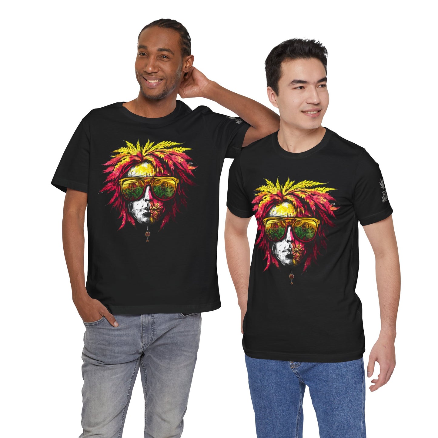 Rasta Cannabis Portrait Tee - Reggae Culture Art Design | High Roller