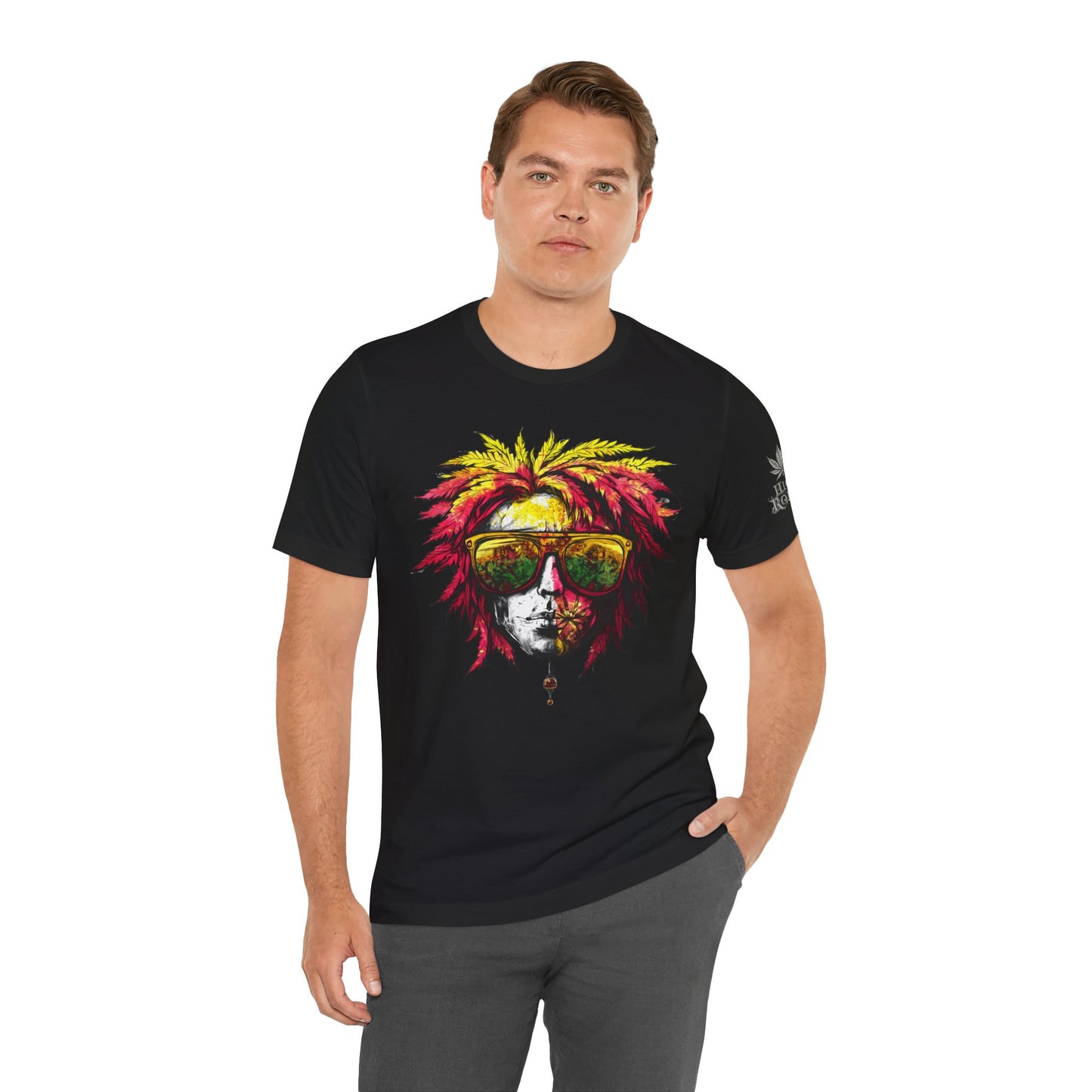 Rasta Cannabis Portrait Tee - Reggae Culture Art Design | High Roller