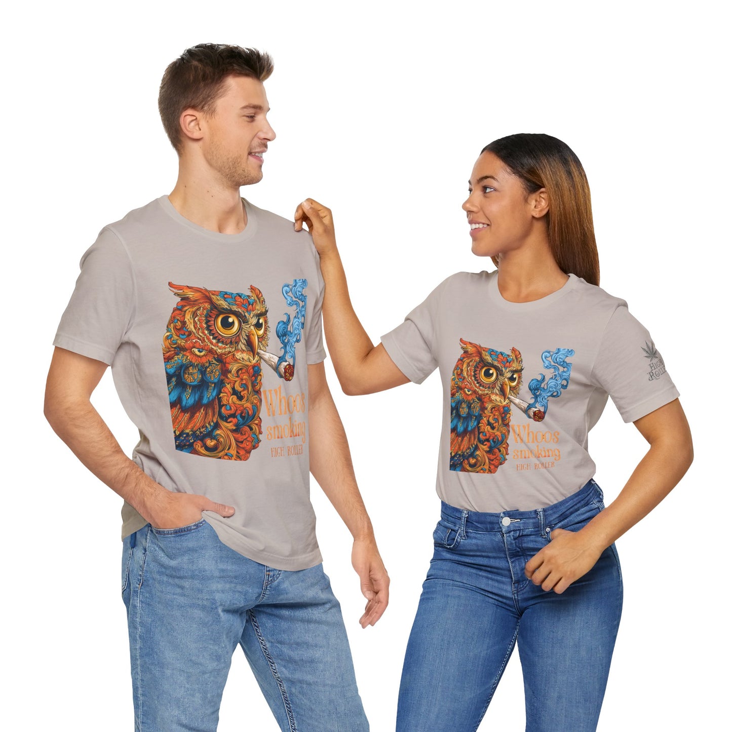 Whoos Smoking Owl Tee - Wise Cannabis Art Design | High Roller