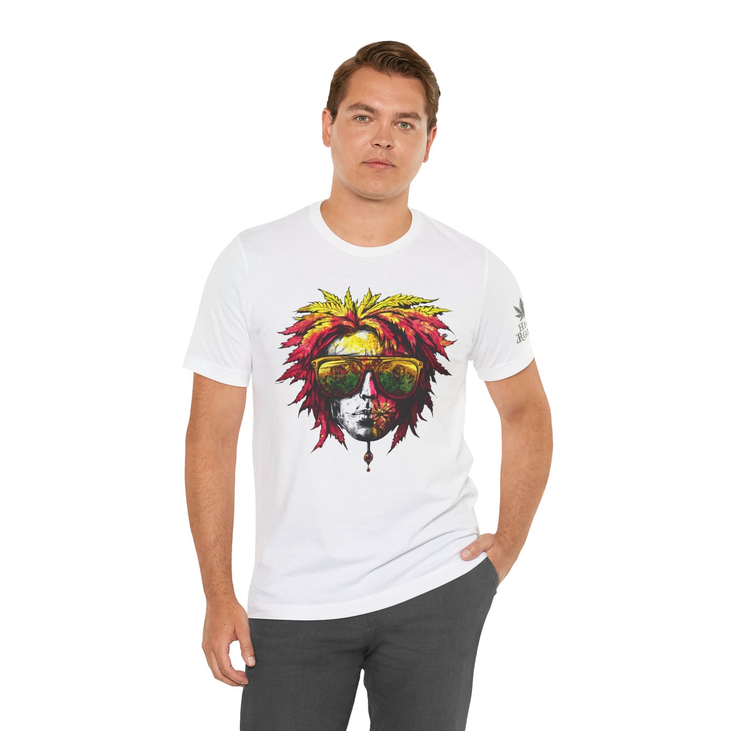 Rasta Cannabis Portrait Tee - Reggae Culture Art Design | High Roller