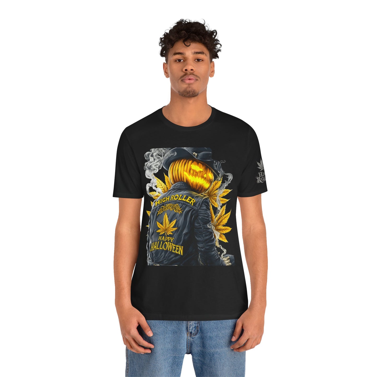 Halloween Witch Rider Cannabis T-Shirt - Premium Spooky 420 Biker Edition Apparel