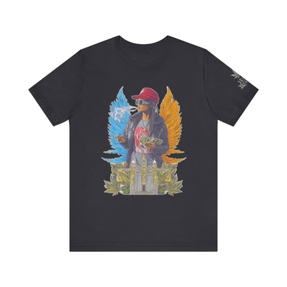 High Roller Golden Wings Money Cannabis T-Shirt - Premium 420 Hip-Hop Angel Street Culture Success Lifestyle Apparel