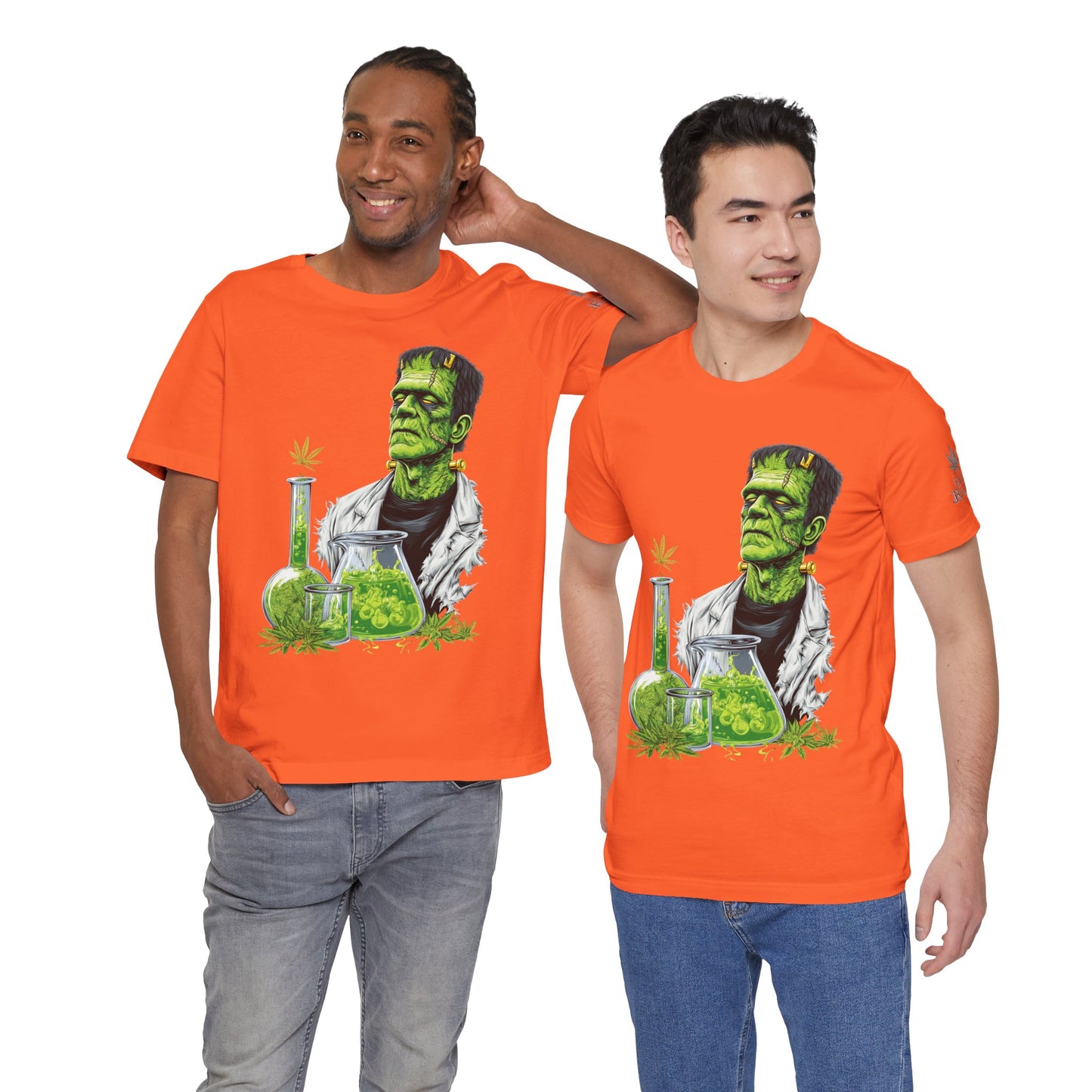 Frankenstein's Laboratory HIGH ROLLER Halloween Cannabis T-Shirt - Premium Monster Scientist 420 Experiment Apparel