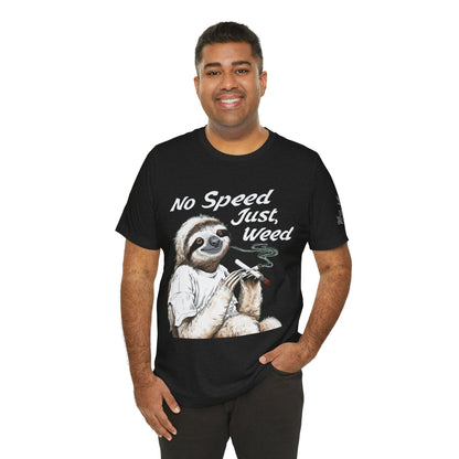 Slow Motion Tee - Premium Airlume Cotton Cannabis Culture Sloth Humor Art
