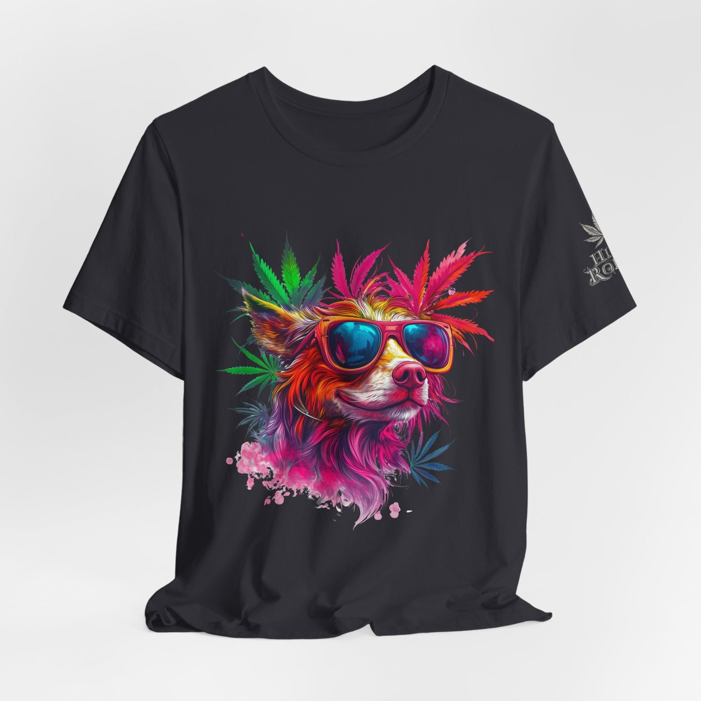 Spectrum Pup Tee - Premium Airlume Cotton Cannabis Culture Psychedelic Dog Art