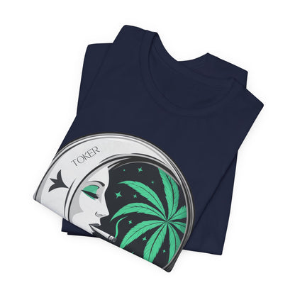 Toker Girl Coin Tee - Vintage Cannabis Portrait Art Design | High Roller