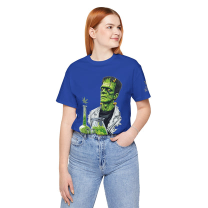 Frankenstein's Laboratory HIGH ROLLER Halloween Cannabis T-Shirt - Premium Monster Scientist 420 Experiment Apparel