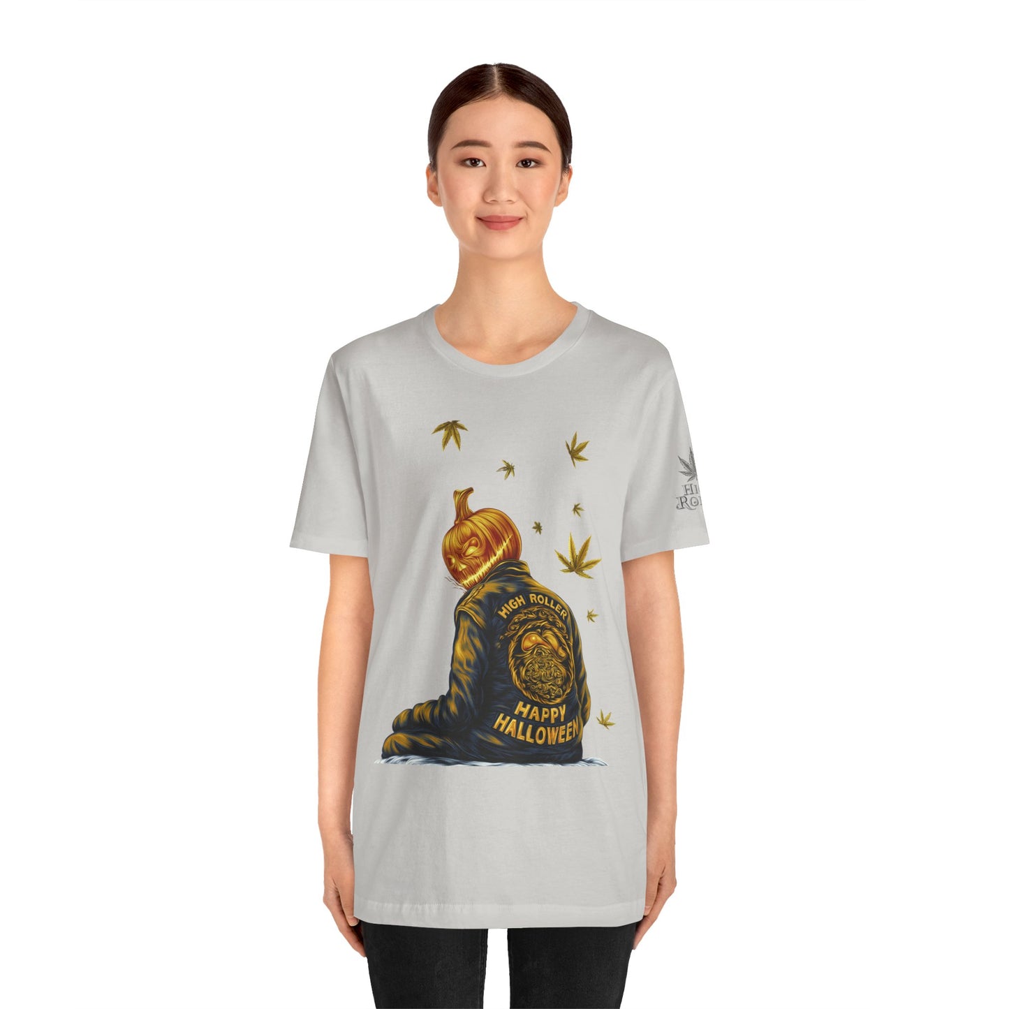 Pumpkin Head HIGH ROLLER Halloween T-Shirt - Premium Cannabis Culture Apparel