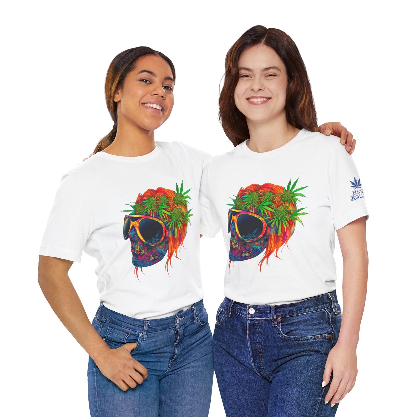 Tropical Cannabis Skull Tee - Paradise Vibes Art Design | High Roller