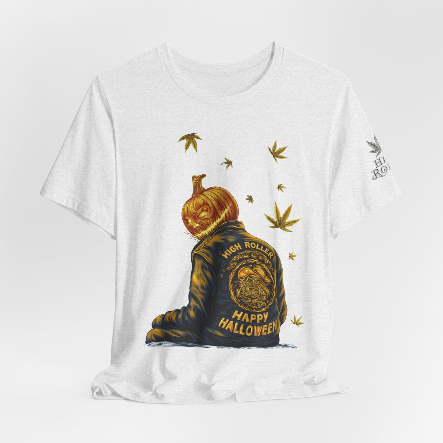 Pumpkin Head HIGH ROLLER Halloween T-Shirt - Premium Cannabis Culture Apparel