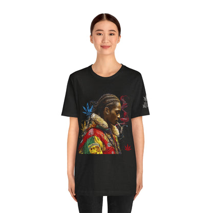 High Roller Profile Smoke Art Cannabis T-Shirt - Premium 420 Hip-Hop Portrait Street Culture Elevated Lifestyle Apparel