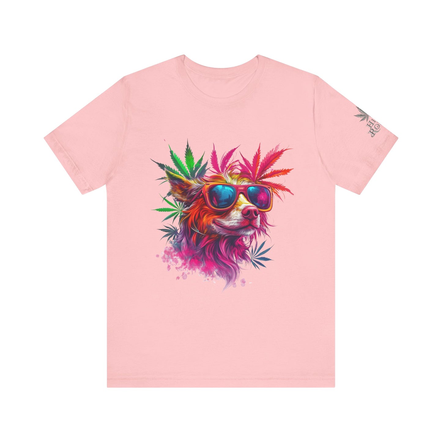 Spectrum Pup Tee - Premium Airlume Cotton Cannabis Culture Psychedelic Dog Art