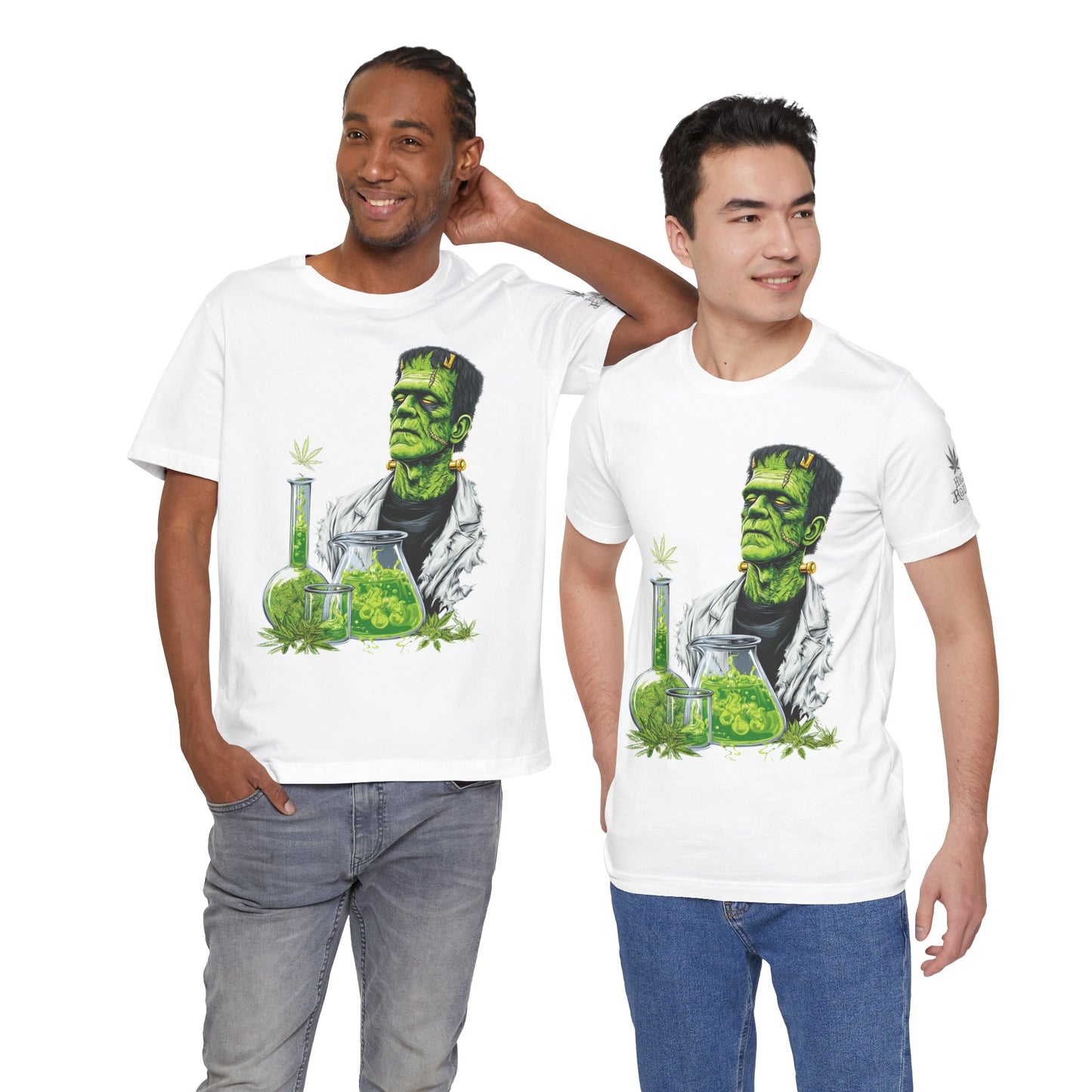 Frankenstein's Laboratory HIGH ROLLER Halloween Cannabis T-Shirt - Premium Monster Scientist 420 Experiment Apparel