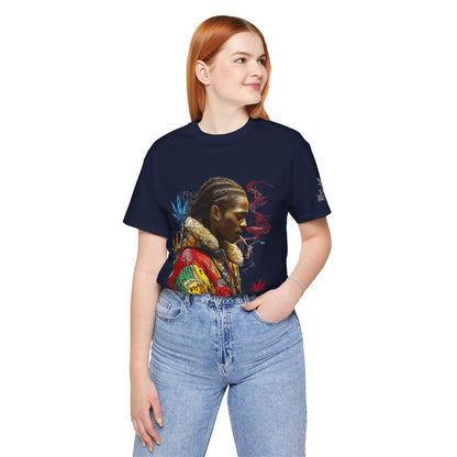 High Roller Profile Smoke Art Cannabis T-Shirt - Premium 420 Hip-Hop Portrait Street Culture Elevated Lifestyle Apparel