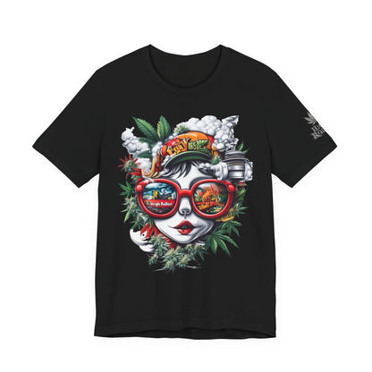 Vision Quest T-Shirt - Premium Airlume Cotton Cannabis Goddess Psychedelic Art Tee