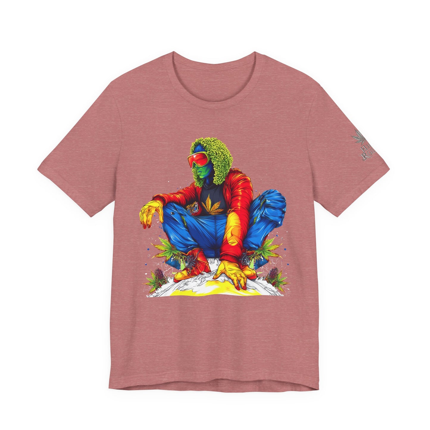 High Roller Rainbow Squat Cannabis T-Shirt - Premium 420 Psychedelic Street Art Colorful Lifestyle Statement Apparel"