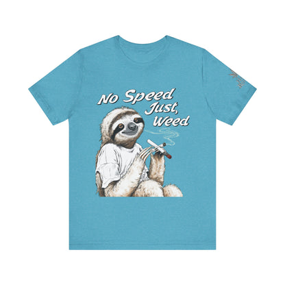 Slow Motion Tee - Premium Airlume Cotton Cannabis Culture Sloth Humor Art
