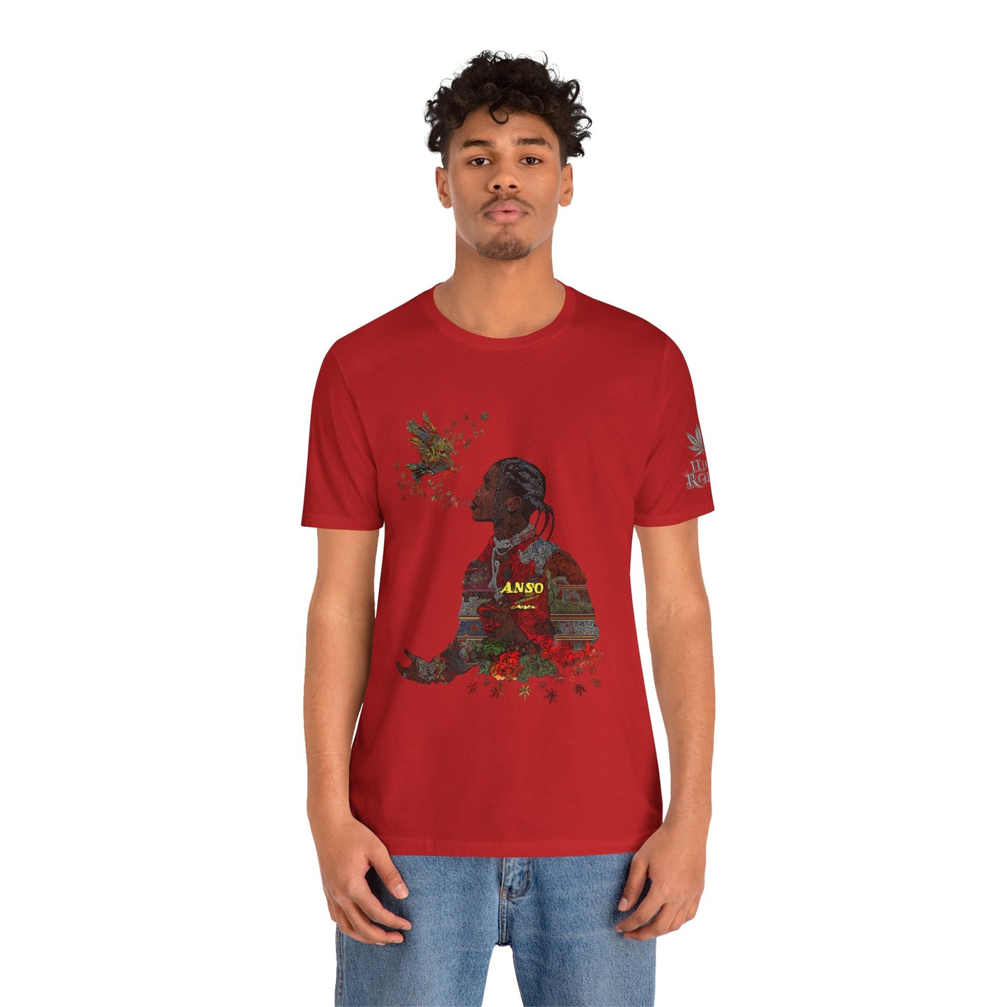 High Roller ANSO Freedom Eagle Cannabis T-Shirt - Premium 420 Artistic Double Exposure Urban Culture Liberation Apparel
