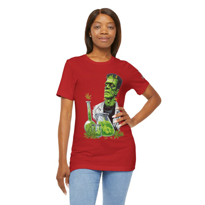 Frankenstein's Laboratory HIGH ROLLER Halloween Cannabis T-Shirt - Premium Monster Scientist 420 Experiment Apparel