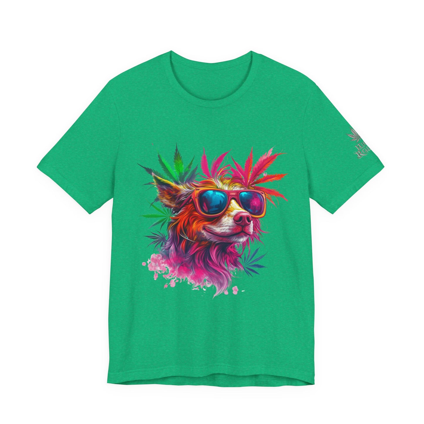 Spectrum Pup Tee - Premium Airlume Cotton Cannabis Culture Psychedelic Dog Art