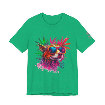 Spectrum Pup Tee - Premium Airlume Cotton Cannabis Culture Psychedelic Dog Art