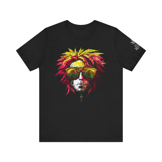 Rasta Cannabis Portrait Tee - Reggae Culture Art Design | High Roller