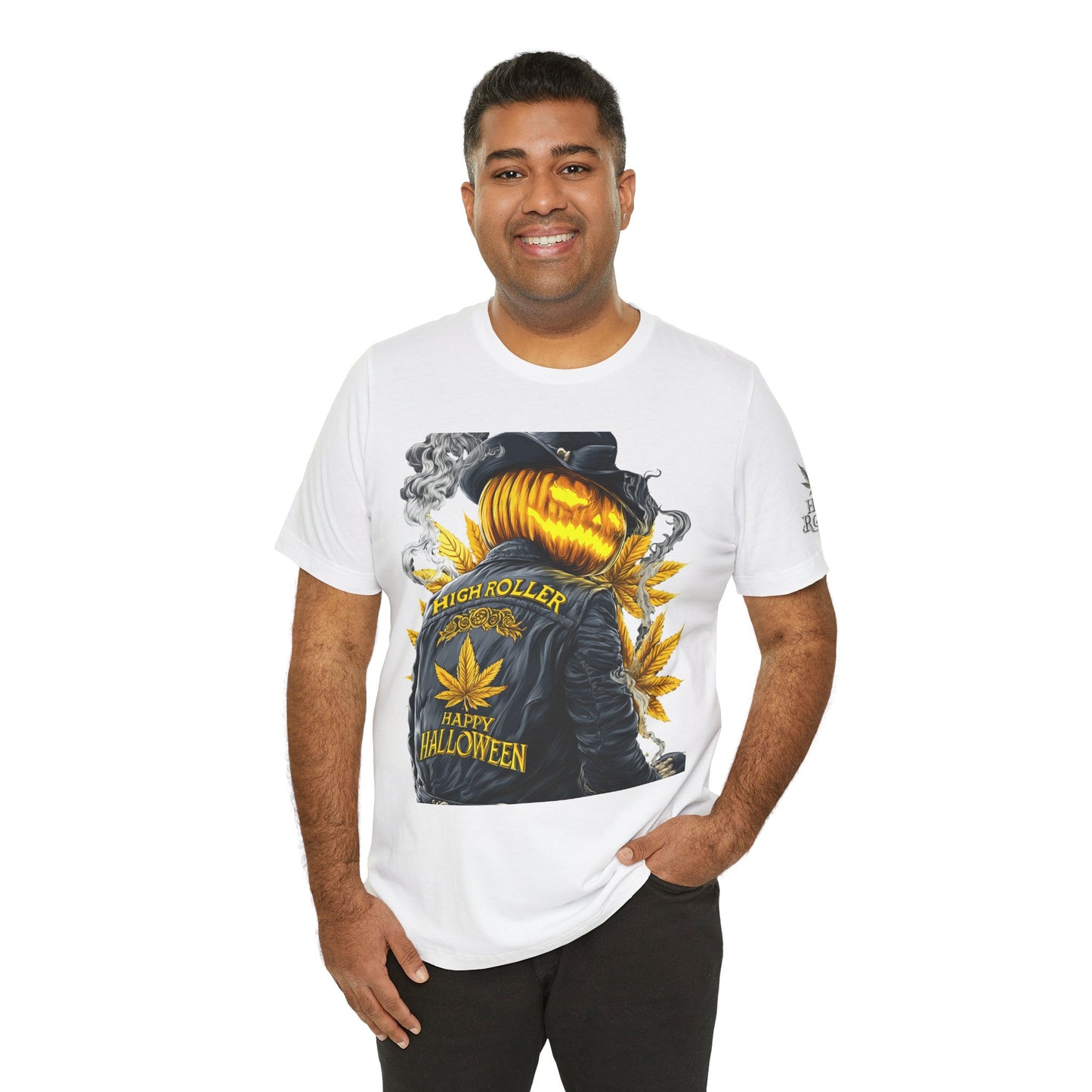 Halloween Witch Rider Cannabis T-Shirt - Premium Spooky 420 Biker Edition Apparel