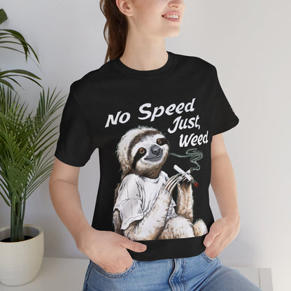 Slow Motion Tee - Premium Airlume Cotton Cannabis Culture Sloth Humor Art