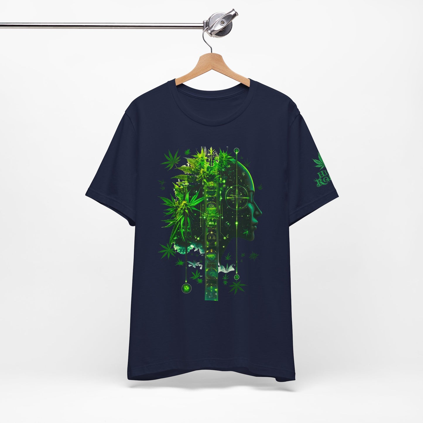 Digital Mind Tee - Premium Airlume Cotton Cannabis Culture Tech Art Matrix Design