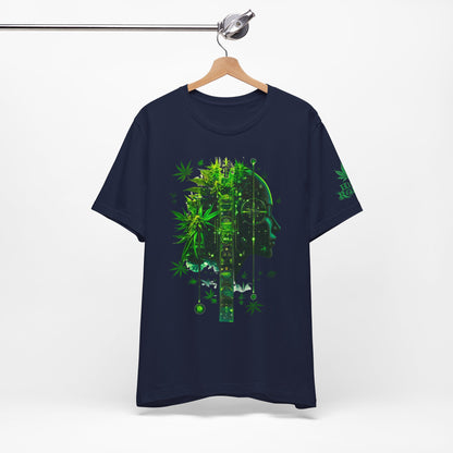Digital Mind Tee - Premium Airlume Cotton Cannabis Culture Tech Art Matrix Design