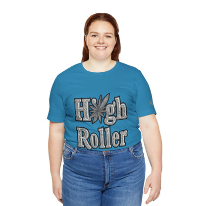 High Roller Classic Tee - Premium Airlume Cotton Cannabis Culture Ornate Typography Art