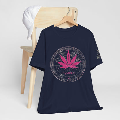 True North Tee - Premium Airlume Cotton Cannabis Culture Compass Navigation Art