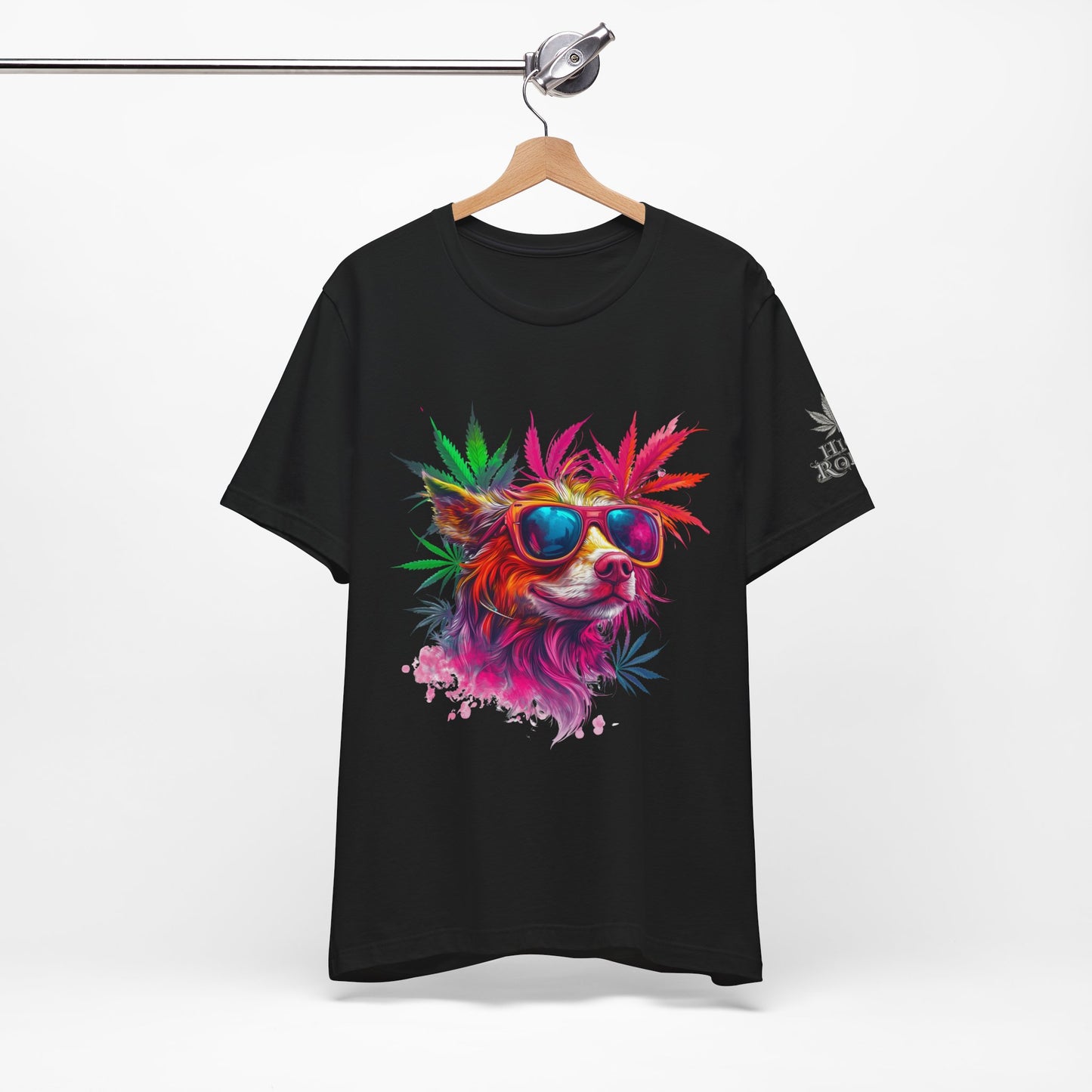 Spectrum Pup Tee - Premium Airlume Cotton Cannabis Culture Psychedelic Dog Art