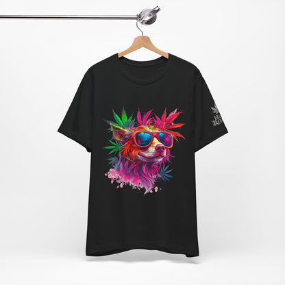 Spectrum Pup Tee - Premium Airlume Cotton Cannabis Culture Psychedelic Dog Art