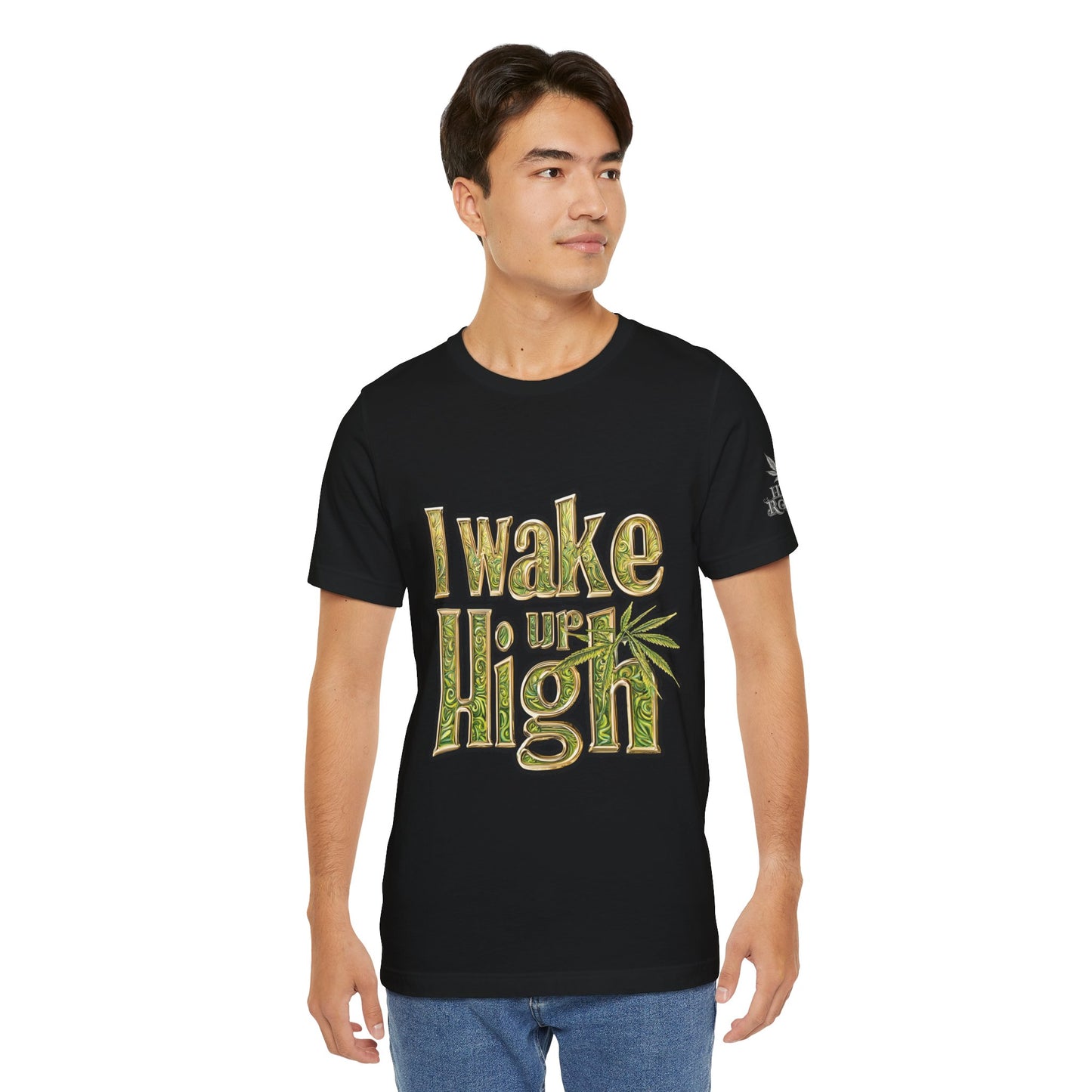 Wake Up High T-Shirt - Premium Airlume Cotton Cannabis Morning Mantra Tee