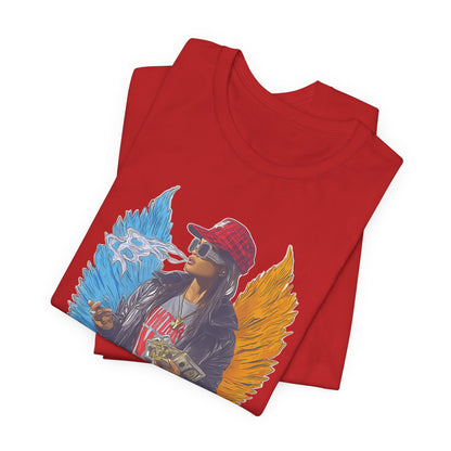 High Roller Golden Wings Money Cannabis T-Shirt - Premium 420 Hip-Hop Angel Street Culture Success Lifestyle Apparel