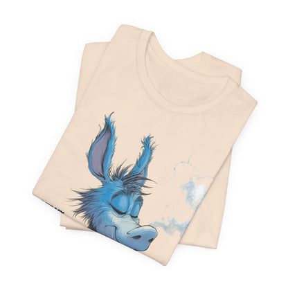 Blue Donkey Tee - Premium Airlume Cotton Cannabis Culture Humor Cartoon Art