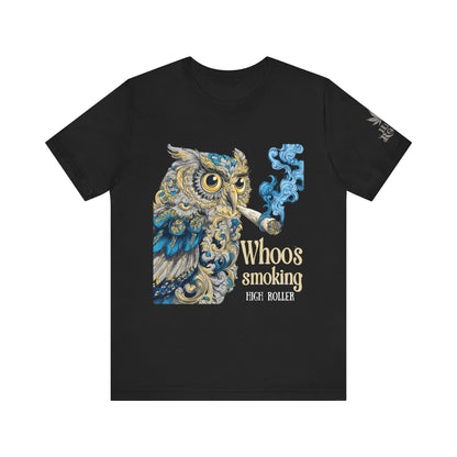 Baroque Owl Tee - Premium Airlume Cotton Cannabis Culture Ornate Bird Art