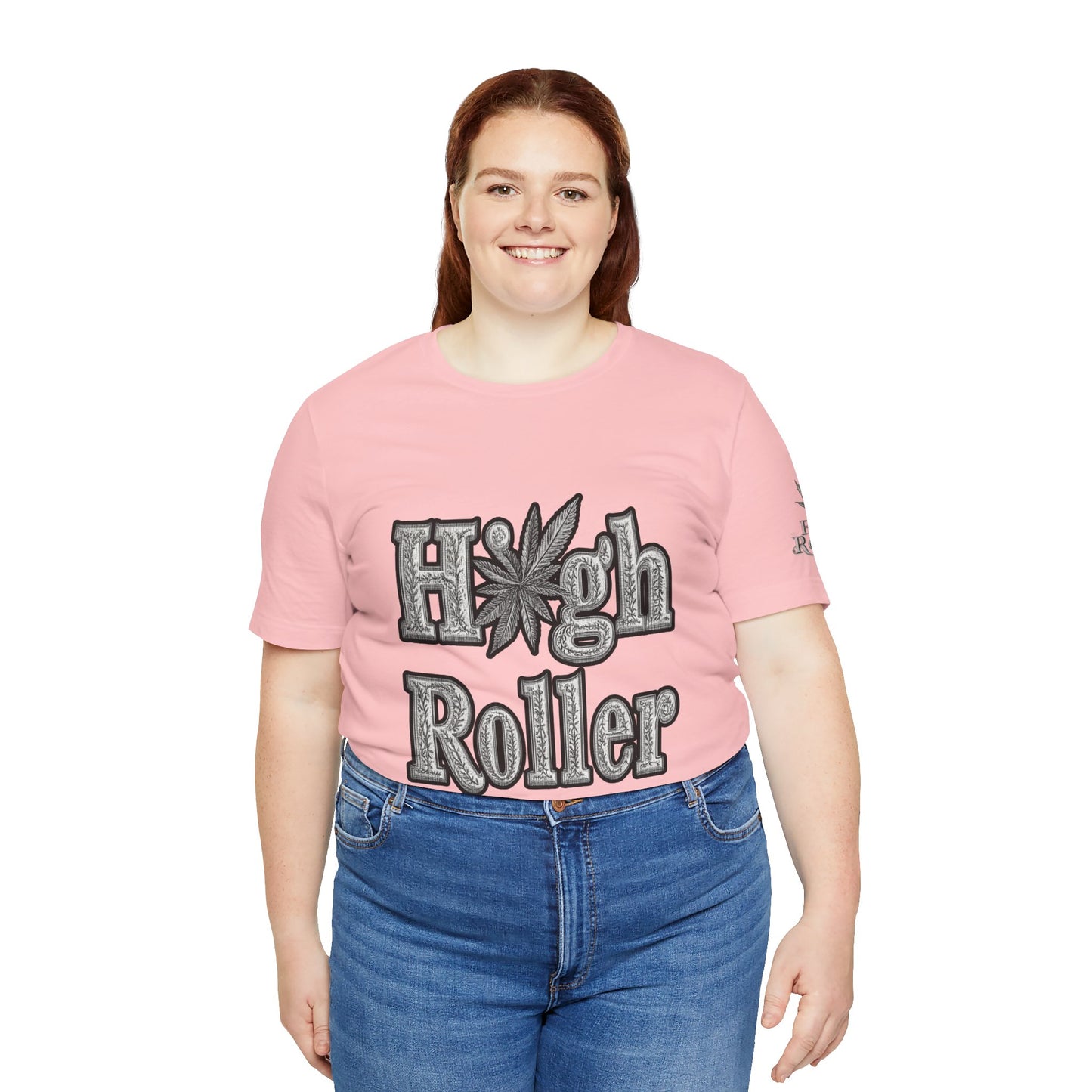 High Roller Classic Tee - Premium Airlume Cotton Cannabis Culture Ornate Typography Art