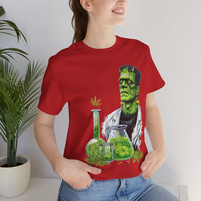Frankenstein's Laboratory HIGH ROLLER Halloween Cannabis T-Shirt - Premium Monster Scientist 420 Experiment Apparel
