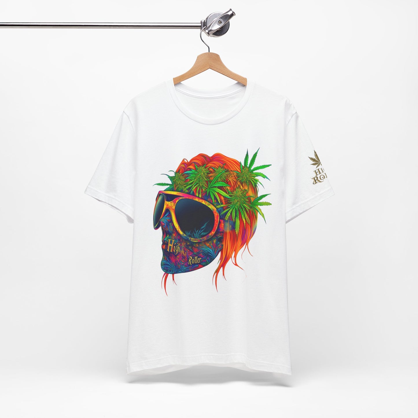 Psychedelic Skull Tee - Premium Airlume Cotton Cannabis Culture Rainbow Skull Art