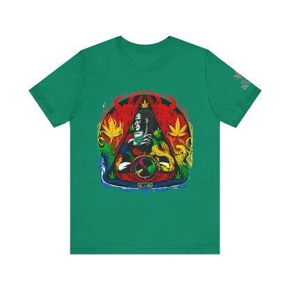 HIGH ROLLER Buddha Meditation Premium Cannabis Culture T-Shirt - Enlightenment Meets Electronic Music Luxury Streetwear