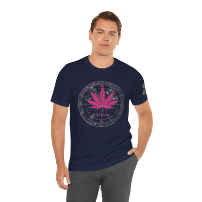 Cannabis Compass Tee - Navigation Leaf Art Design | High Roller