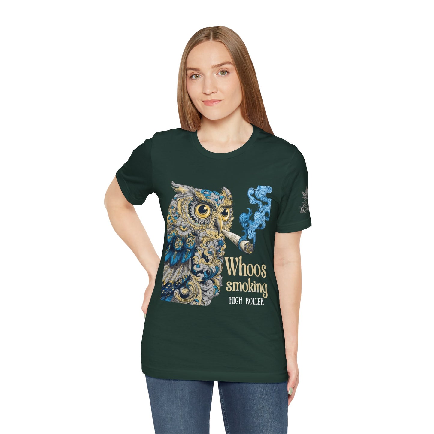 Baroque Owl Tee - Premium Airlume Cotton Cannabis Culture Ornate Bird Art