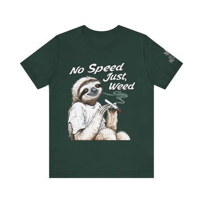 Slow Motion Tee - Premium Airlume Cotton Cannabis Culture Sloth Humor Art